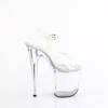 Pleaser - TREASURE808FLA Sandale à bride à la cheville, Pole dance chaussures - Transparent Product image